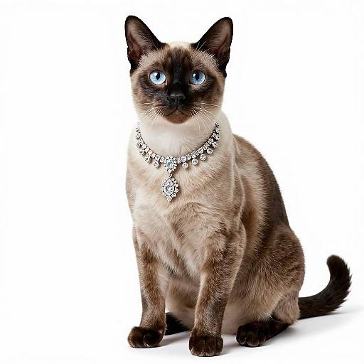 Elegant Thai Blue Point Cat Portrait