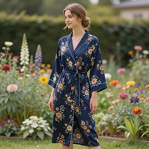 Serene Garden Portrait in Floral Dress