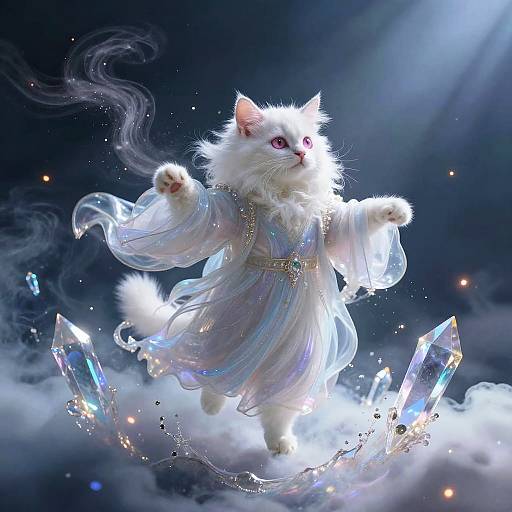 Celestial Angora Kitten in Ethereal Spires