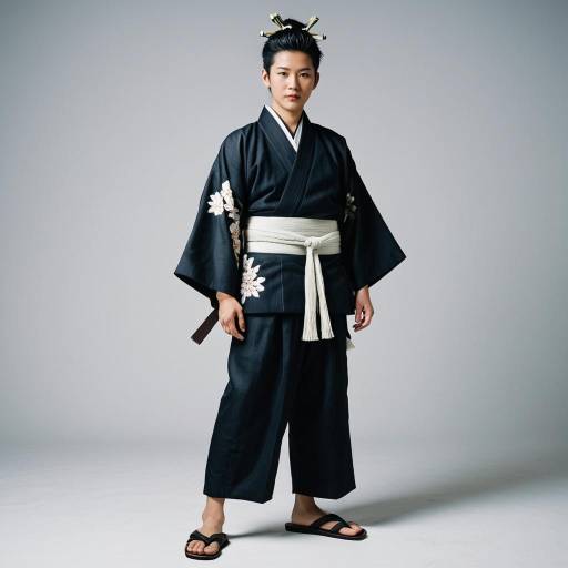 Young Man in Traditional Japanese Kimono