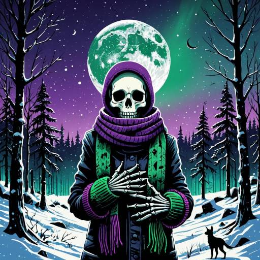 Cute Skeleton in a Winter Wonderland