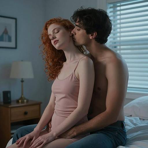 Intimate Bedroom Scene of a Couple