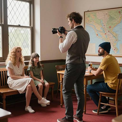 Cozy Indoor Scene with Four People