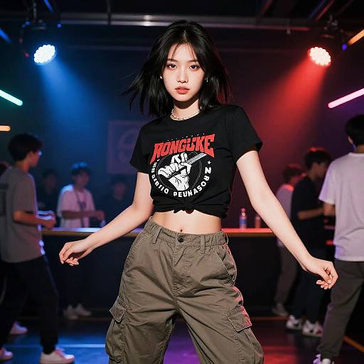Nightclub Dance — Young Woman in Motion