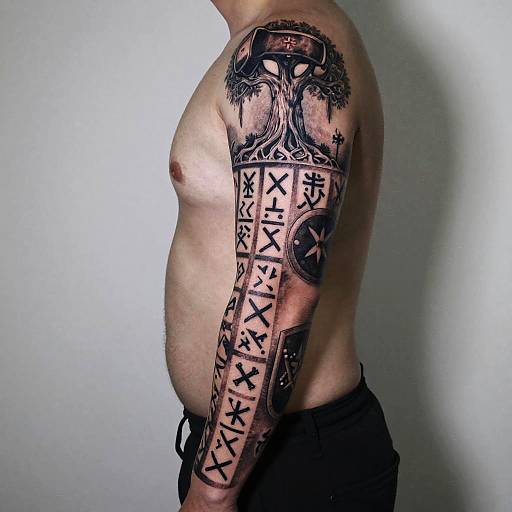 Norse Runic Full Sleeve Tattoo Design