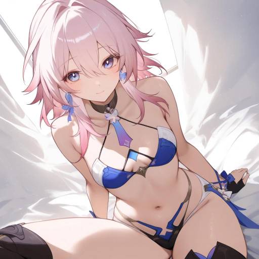 Cheerful Girl with Pink Hair and Jewelry