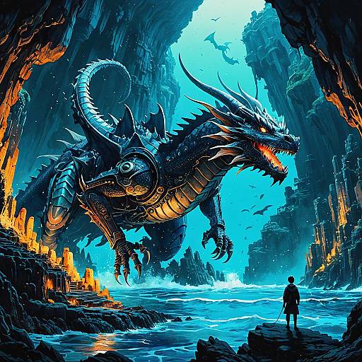 Ancient Mechanical Dragon in Sunken Ocean City