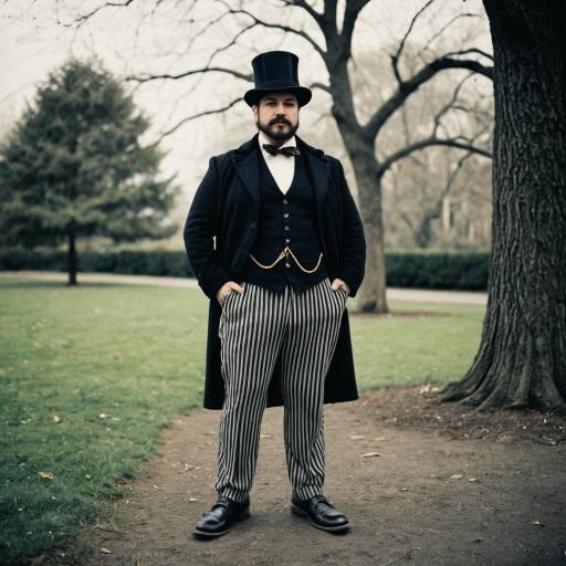 Man in Victorian Outfit and Top Hat