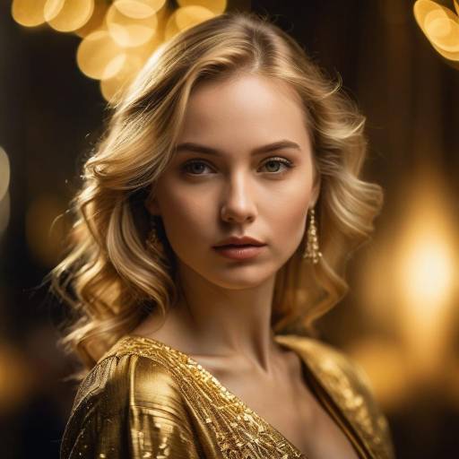Elegant Woman in Golden Hair Portrait Elegant Woman in Golden Hair Portrait