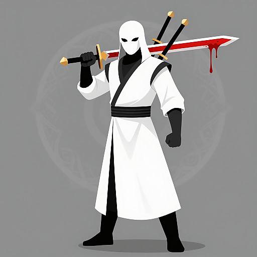 Epic Warrior with Glowing Red Sword