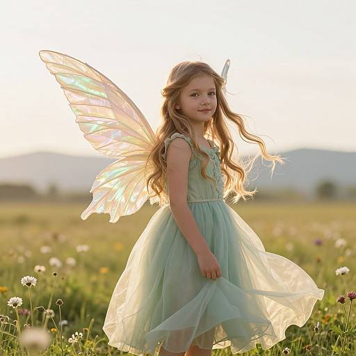 Enchanting Blonde Fairy in Meadow