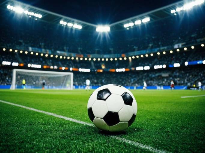 Dramatic Soccer Field Night Scene