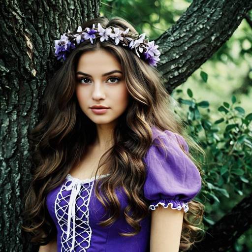 Enchanting Princess in a Tangled Dress