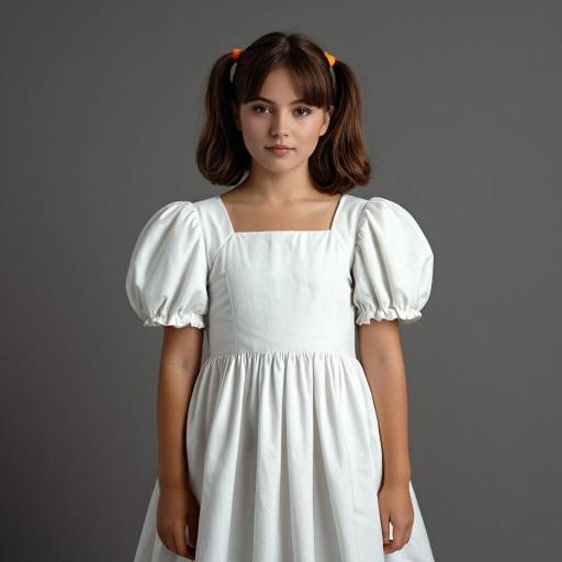 Realistic Girl in White Halloween Costume