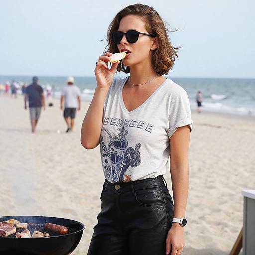 Casual Chic Woman at Beach BBQ