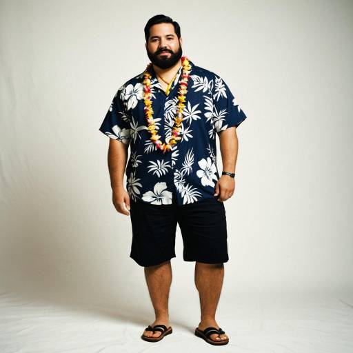 Man in Hawaiian Shirt and Lei