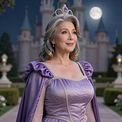 Elegant Mature Woman in Royal Garden