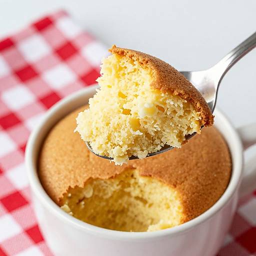 Golden-Brown Microwave Mug Cake Scoop