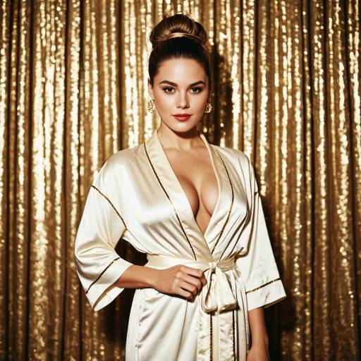 Elegant Woman in Silk Robe