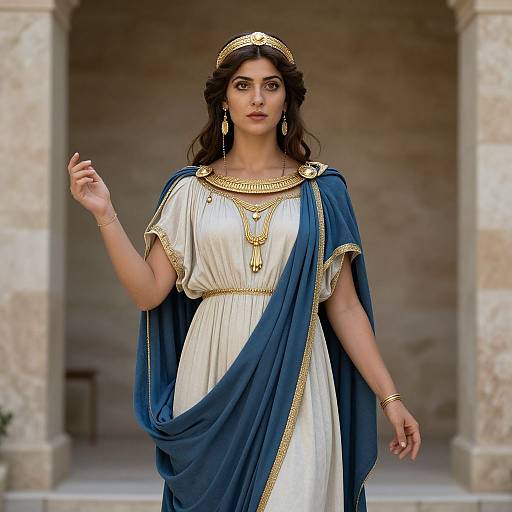 Ancient Greek Woman in Regal Attire