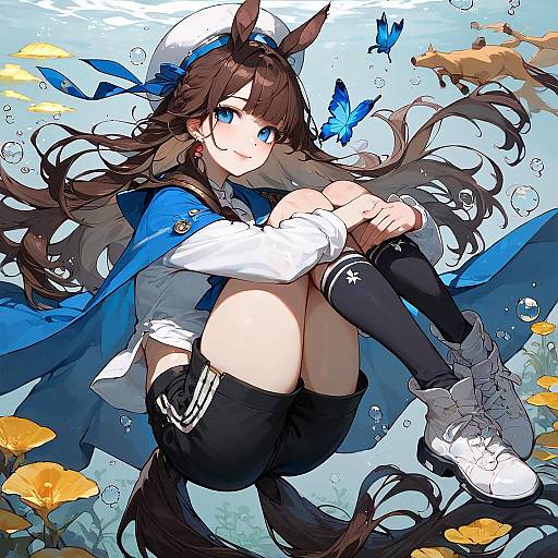 Anime Horse Girl Underwater Scene