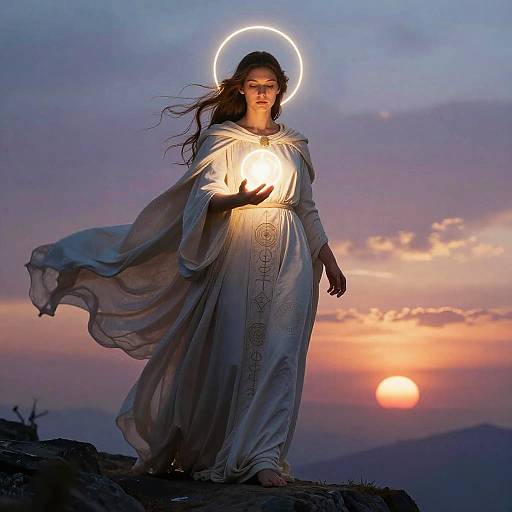 Celestial Priestess at Dawn Cliff