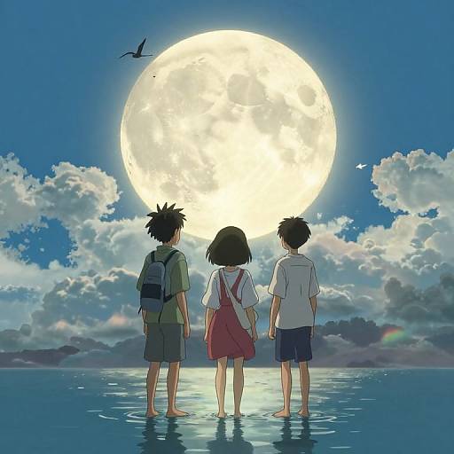 Moonlit Trio in Dreamy Waters