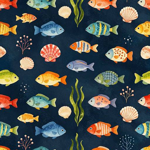 Vibrant Underwater Seamless Pattern