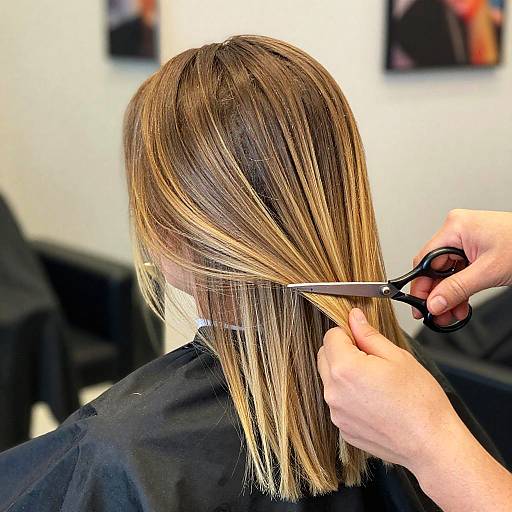 Close-Up Ombre Haircut in Progress
