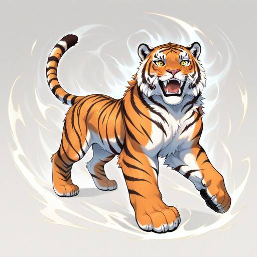 Graceful Siberian Tiger in Dynamic Pose Graceful Siberian Tiger in Dynamic Pose
