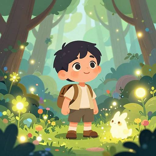 Newbie Explorer in Vibrant Fantasy Forest