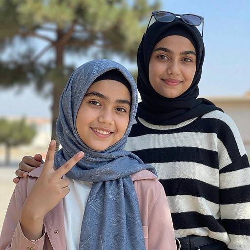 Two Smiling Women Outdoors