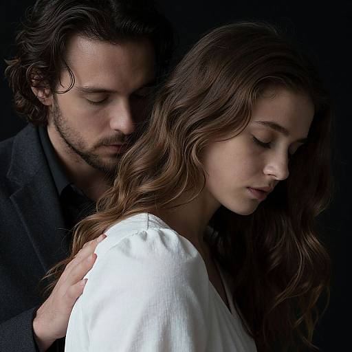 Intimate Moody Close-Up Couple