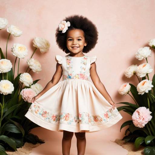 Smiling Young Girl in Floral Dress