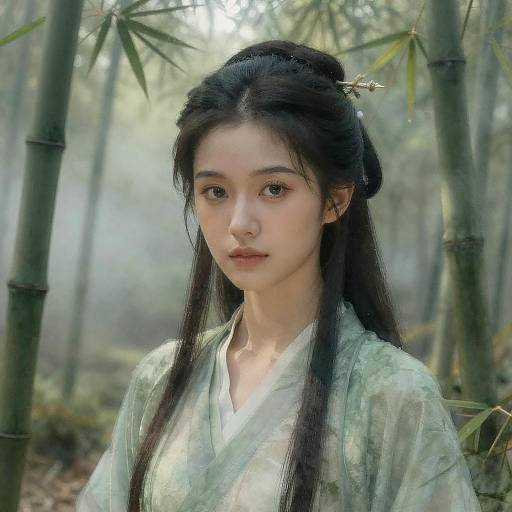 Ethereal Forest Guardian in Bamboo Forest