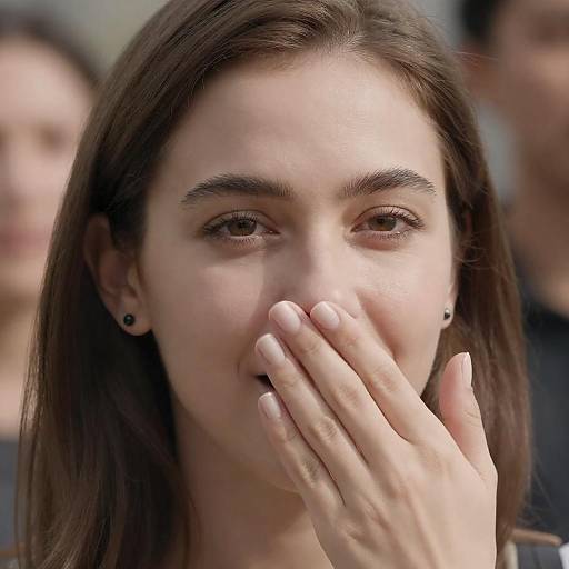 Intimate Close-Up of a Thoughtful Woman