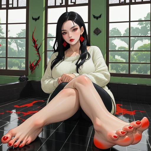 Barefoot Beauty Inspired by Demon Slayer