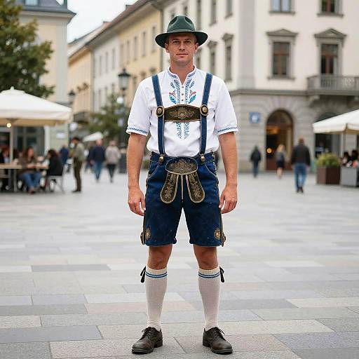 Man in Traditional Bavarian Oktoberfest Attire