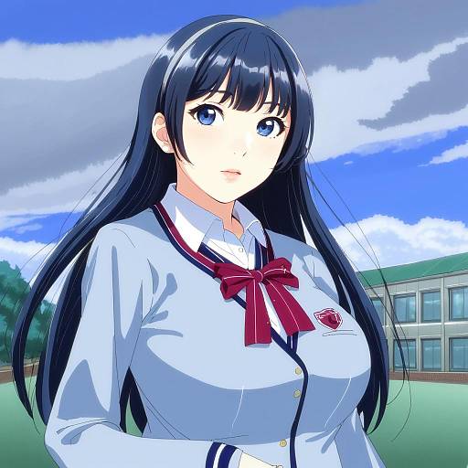 Illustration of Morishima haruka, amagami in the style of Miuku (marine sapphire)