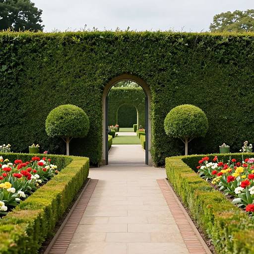 Symmetrical French Formal Garden Entrance
