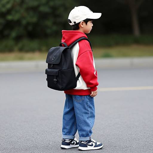 Young Boy in Casual Hoodie Outfit