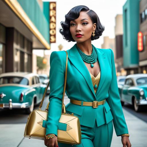 Glamorous Art Deco Woman in Turquoise