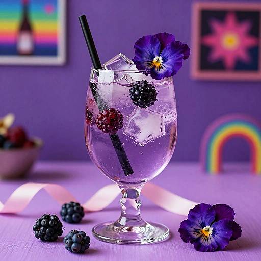 Vaporwave Berry Gin and Tonic Collage