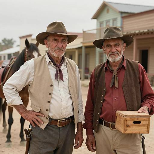 Two Elders in Western Town Setting
