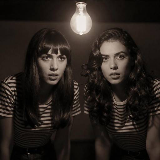 Sepia Film-Noir Portrait of Two Women