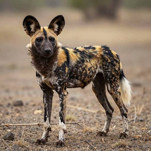 Photorealistic African Wild Dog in Wilderness