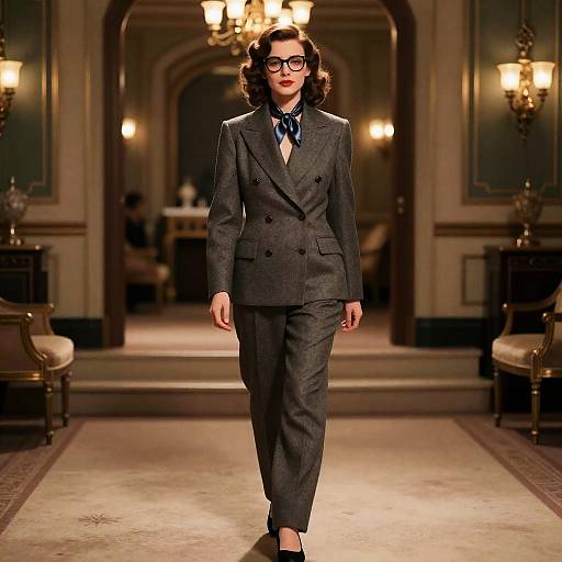 Old Hollywood Elegant Young Actress in Suit