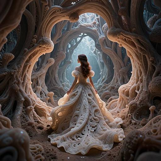 Woman Emerging from Mycelium Kingdom