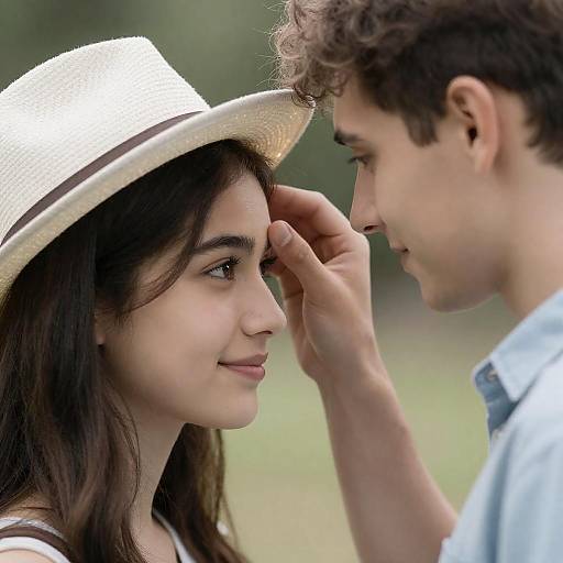 Close-Up Intimate Forehead Touch Portrait