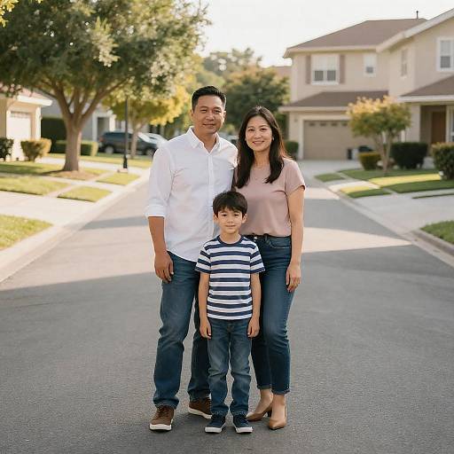 Suburban Family Portrait in Natural Light